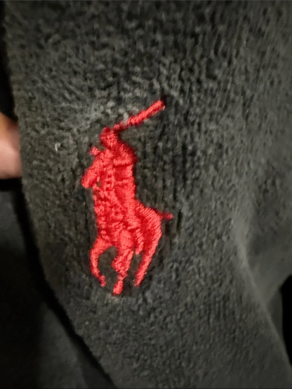 Polo by Ralph Lauren Black Robe with Red Pony Embroidery